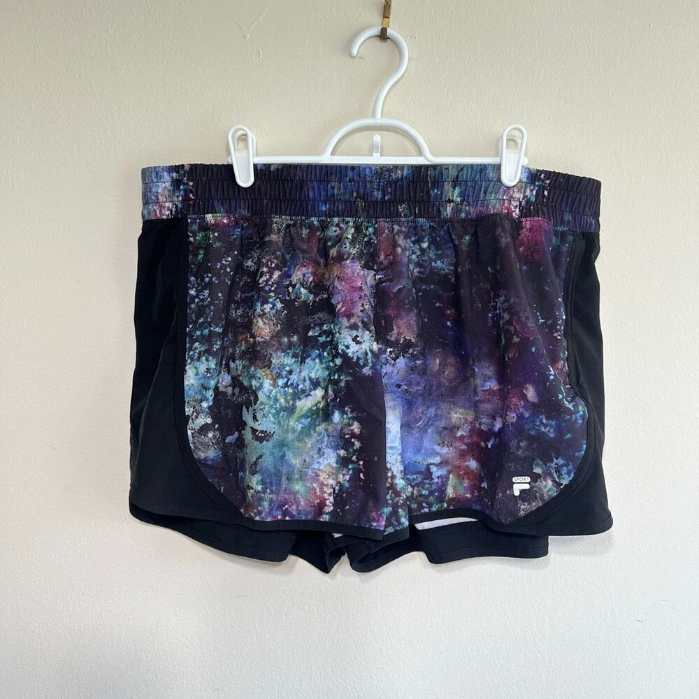 Fila Sport Black Cosmic Athletic Shorts Lined XL women